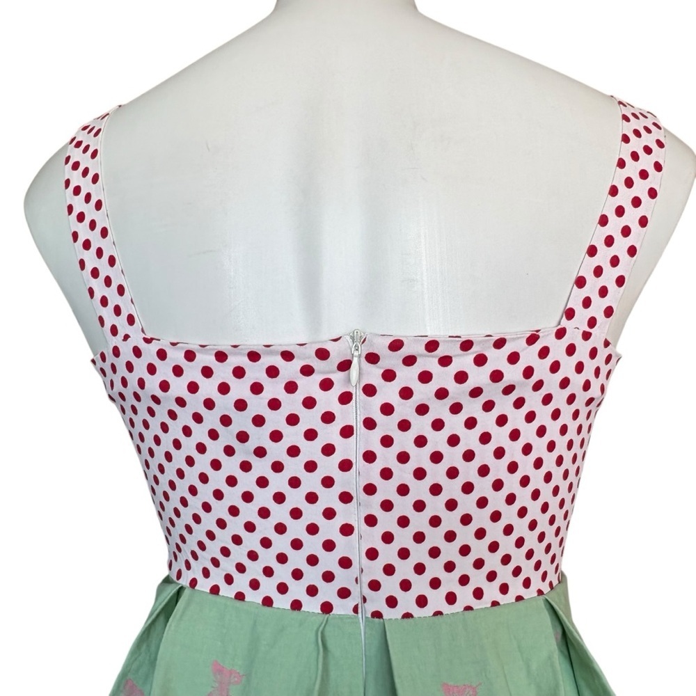 Retro Pin Up Rockabilly Polka Dot Dress Novelty Skirt Bicycles Medium 6 - Picture 2 of 15
